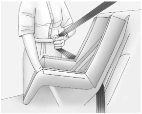 Buick Encore. Securing Child Restraints (With the Seat Belt in the Front Seat)