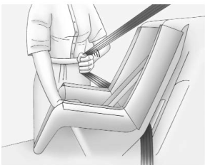 Buick Encore. Securing Child Restraints (With the Seat Belt in the Rear Seat)
